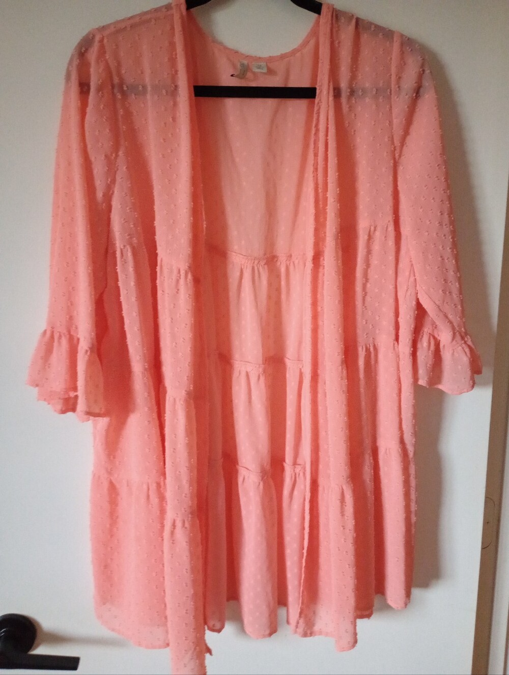 Peach Swiss Dot Kimono Size Medium